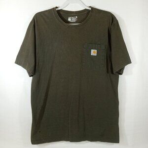 Carhartt Relaxed Fit Short Sleeve Shirt Men's Large Tall Brown